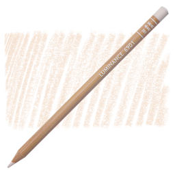 Caran d'Ache Luminance Colored Pencil - Pink White pencil and swatch