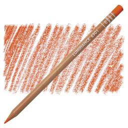 Caran d'Ache Luminance Colored Pencil - Dark Cadmium Orange Hue pencil and swatch