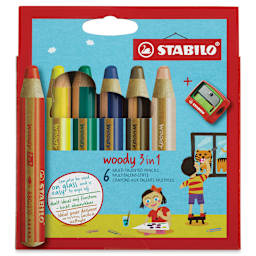 Stabilo Woody 3 in 1 Pencils - Set of 6
