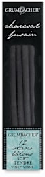 Grumbacher Vine Charcoal - Front of package of 12 pc Soft Grade Vine Charcoal