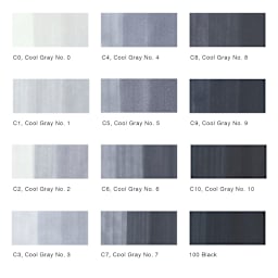 Copic Classic Marker - Set of 12, Cool Gray swatches