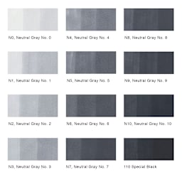Copic Classic Marker - Set of 12, Neutral Gray