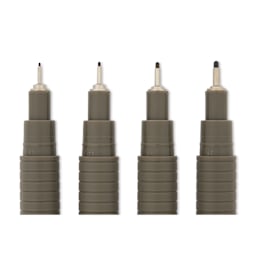 Artline Drawing Pens - Wallet Set of 4, Pale Brown, close up