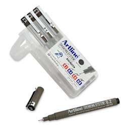 Artline Drawing Pens - Wallet Set B, Set of 4 Inside of Packaging