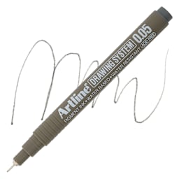 Artline Drawing Pen - Grey, 0.05 mm Tip pen with swatch