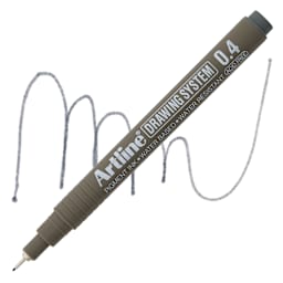 Artline Drawing Pen - Grey, 0.4 mm Tip pen with swatch