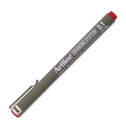 Artline Drawing Pen - Red, 0.1 mm Tip, capped