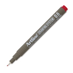 Artline Drawing Pen - Red, 0.6 mm Tip