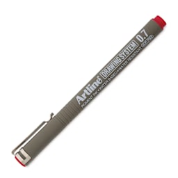 Artline Drawing Pen - Red, 0.7 mm Tip, capped