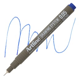 Artline Drawing Pen - Blue, 0.05 mm Tip pen with swatch
