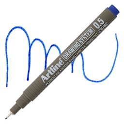 Artline Drawing Pen - Blue, 0.5 mm Tip pen with swatch