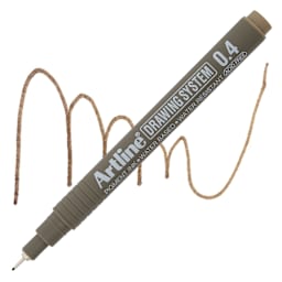 Artline Drawing Pen - Pale Brown, 0.4 mm Tip pen with swatch