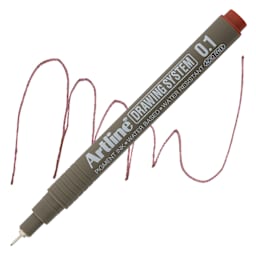 Artline Drawing Pen - Sepia, 0.1 mm Tip pen with swatch