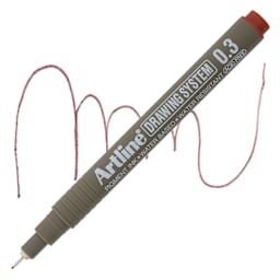 Artline Drawing Pen - Sepia, 0.3 mm Tip pen with swatch