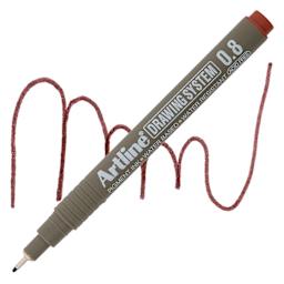 Artline Drawing Pen - Sepia, 0.8 mm Tip pen with swatch