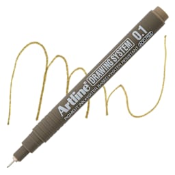 Artline Drawing Pen - Pale Brown, 0.1 mm Tip pen with swatch