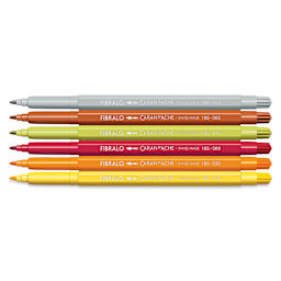 Caran d'Ache Fibralo Water-Soluble Markers - Set of 6, Kawaii Cute Animals, contents