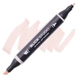 Blick Studio Alcohol Art Marker - 134 White Gardenia, swatch and marker