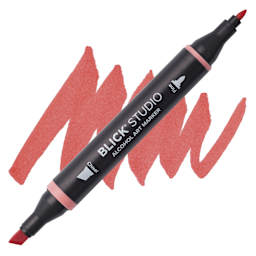 Blick Studio Alcohol Art Marker - 019 Poppy, swatch and marker