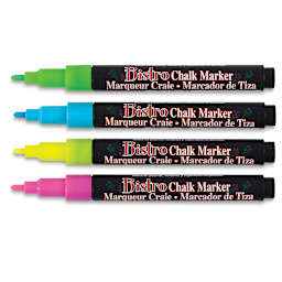 Bistro Chalk Markers and Sets - 4 6mm Fluorescent Markes from Set A shown horizontally with caps off