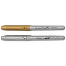 Bic Intensity Permanent Markers - Metallic Colors, Fine Tip, Set of 2, caps on