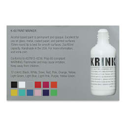 Krink K-60 Paint Markers - Set of 12 (back of package)
