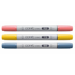 Copic Ciao Double Ended Markers - Layer & Mix Set of 3, Brilliant Palette, contents
