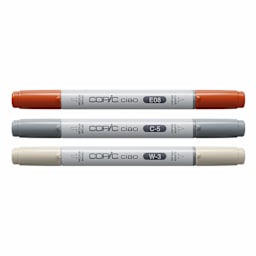 Copic Ciao Double Ended Markers - Layer & Mix Set of 3, Architect Palette, contents