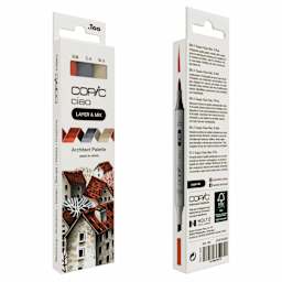 Copic Ciao Double Ended Markers - Layer & Mix Set of 3, Architect Palette, front and back of packaging