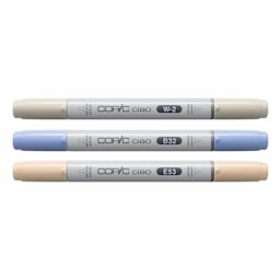 Copic Ciao Double Ended Markers - Layer & Mix Set of 3, Cozy Palette, contents