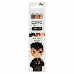 Copic Ciao Double Ended Markers - Layer & Mix Set of 3, Warm Palette