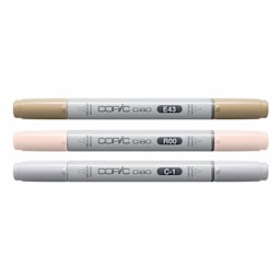 Copic Ciao Double Ended Markers - Layer & Mix Set of 3, Mellow Palette, contents