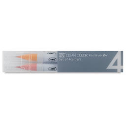 Zig Clean Color Real Brush Pen Set - Pale Colors, Set of 4