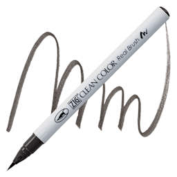 Kuretake Zig Clean Color Real Brush Pen - Warm Gray 6 pen and swatch