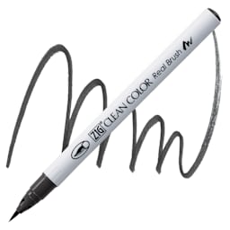 Kuretake Zig Clean Color Real Brush Pen - Cool Gray 6 pen and swatch