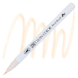 Kuretake Zig Clean Color Real Brush Pen - Vanilla pen and swatch