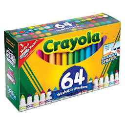 Crayola Washable Broad Line Markers - Set of 64, front of the packaging