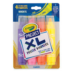 Crayola Project XL Poster Markers - Set of 4, Bright Colors (markers in package)