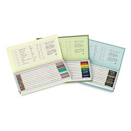 Irojiten Color Pencil Set - Rainforest, Set of 30, Volumes opened, showing contents.