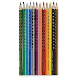 Faber-Castell Grip Colored EcoPencils - Set of 12, colored pencils laid out