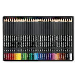 Fantasia Watercolor Pencils - 36 Watercolor pencils shown in open storage tray