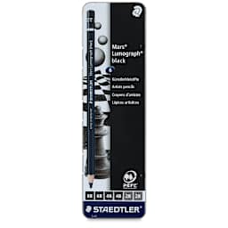 Staedtler Mars Lumograph Black Drawing Pencils - Set of 6 (front of package)