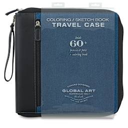 Speedball Sketchbook Travel Case - Denim, Medium, front of the packaging sleeve