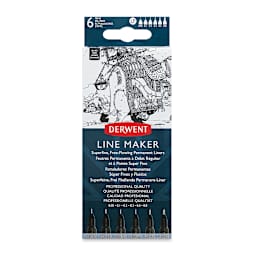 Derwent Line Makers - Black, Pkg of 6 (in package)