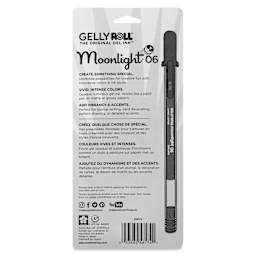 Sakura Gelly Roll Moonlight Pens - Dawn Colors, Set of 5, Fine Point, back of packaging