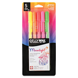 Sakura Gelly Roll Moonlight Pens - Dawn Colors, Set of 5, Fine Point, front of packaging