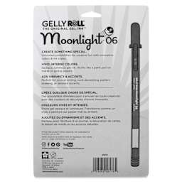 Sakura Gelly Roll Moonlight Pens - Fluorescent Assorted Colors, Set of 10, Fine Point, back of packaging