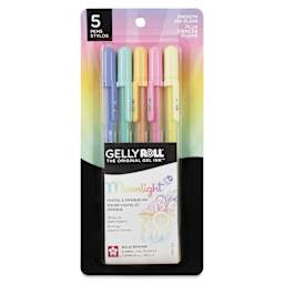 Sakura Gelly Roll Moonlight Pens - Pastel, Set of 5, Bold front of packaging