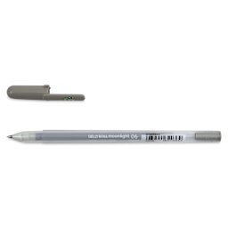 Sakura Gelly Roll Moonlight Pen - Light Warm Gray, Fine Point with cap off