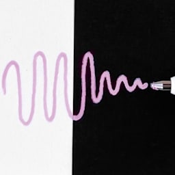 Sakura Gelly Roll Moonlight Pen - Pastel Pink, Bold Point black and white paper comparison